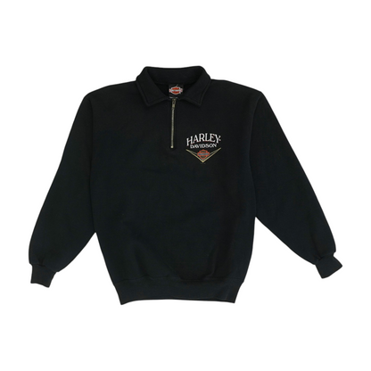 Black Solid 1/4 Zip Pullover