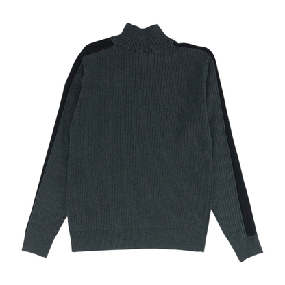 Gray Solid 1/4 Zip Sweater