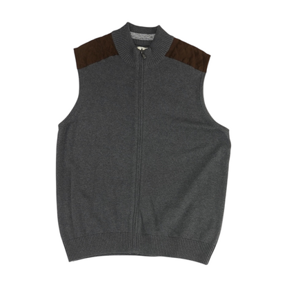 Gray Color Block Vest Sweater