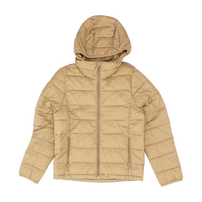 Tan Solid Puffer Jacket