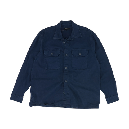 Navy Solid Flannel Button Down