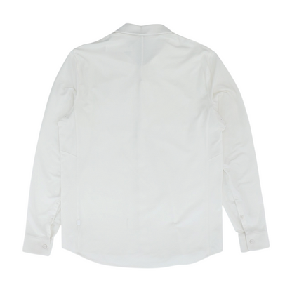 White Solid Long Sleeve Button Down