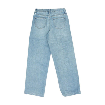 Blue High Rise Straight Leg Jeans