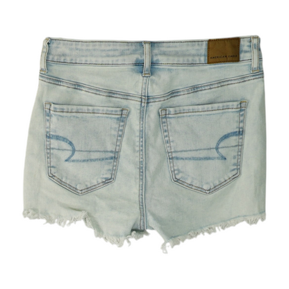 Blue Solid Denim Shorts