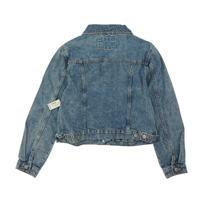 Blue Solid Denim Jacket