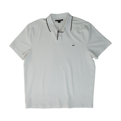 White Solid Short Sleeve Polo