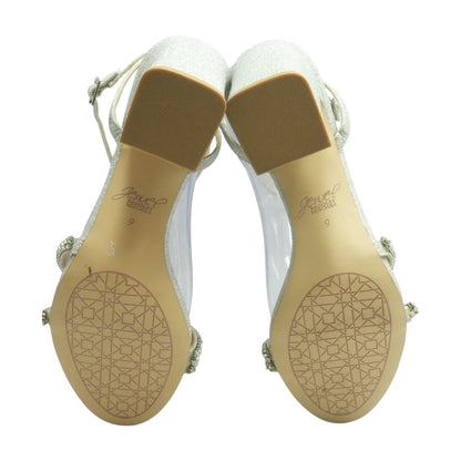 Silver Block Heel Sandals