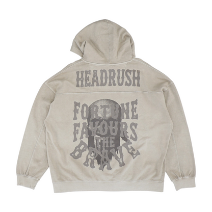 Beige Solid Hoodie Pullover