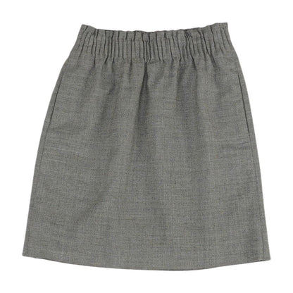 Gray Solid Midi Skirt