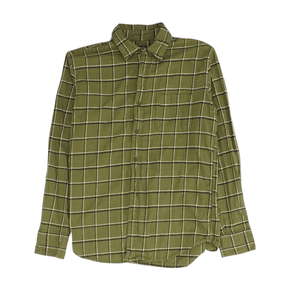 J.Crew Green Check Flannel Button Down – Image 1