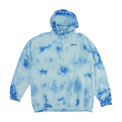Blue Tie-Dye Hoodie Pullover
