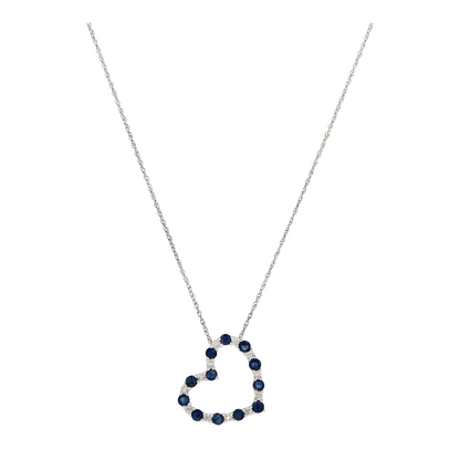 1 1/5 ctw Sterling Silver Sapphire Pendant Necklace