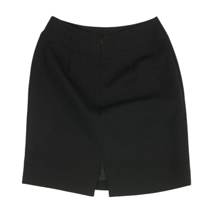 Black Solid Midi Skirt
