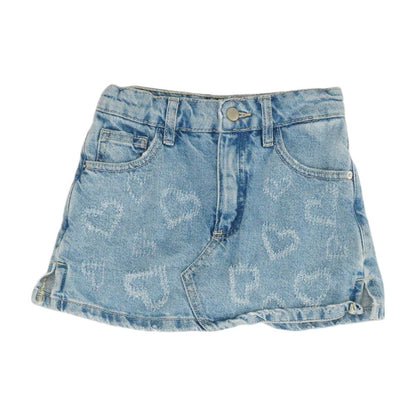Blue Hearts Midi Skirt
