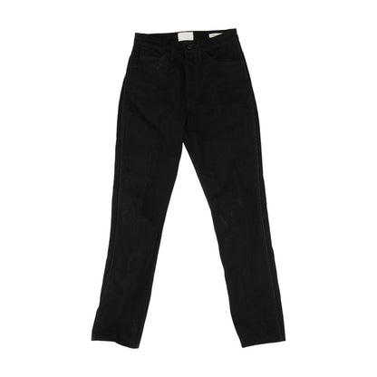 Black Solid Straight Jeans