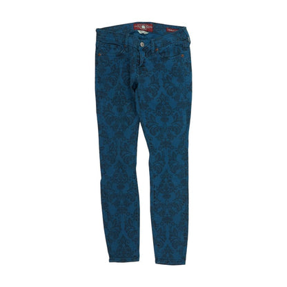Blue Damask Skinny Leg Jeans