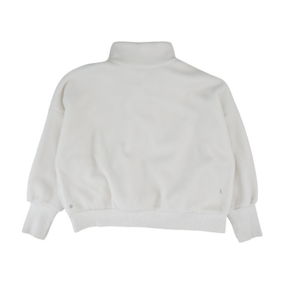 White Solid 1/4 Zip Pullover