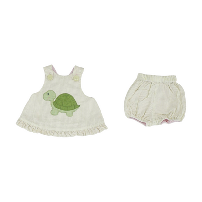 Green Striped Sleeveless Set