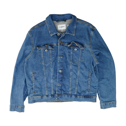 Blue Solid Denim Jacket