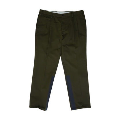 Green Solid Dress Pants
