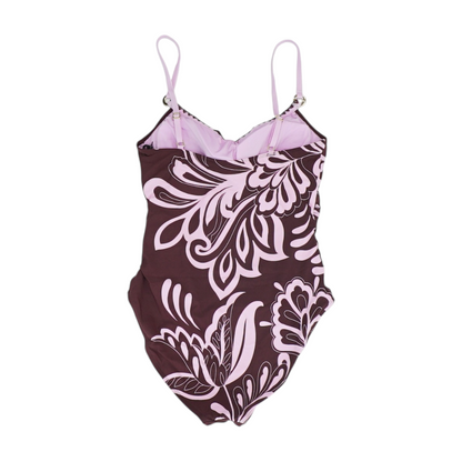 Burgundy Print One-Piece