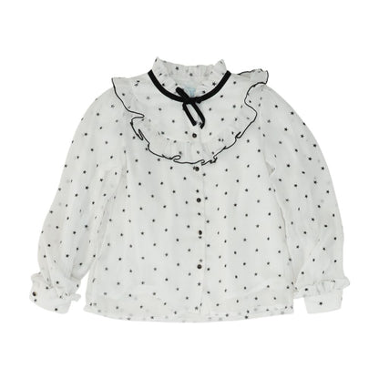 White Graphic Button Down