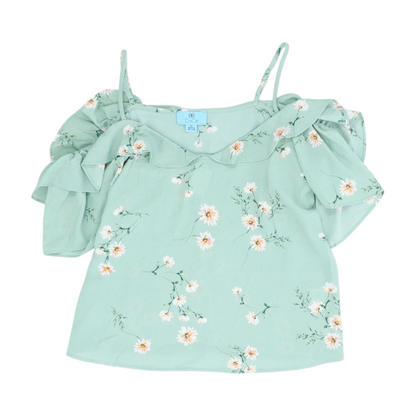 Green Floral Blouse