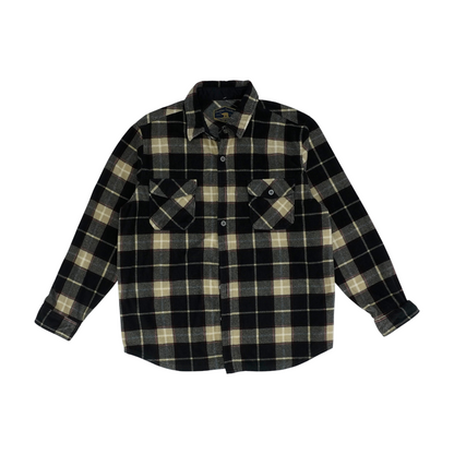 Black Plaid Flannel Button Down