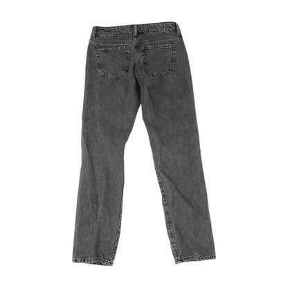 Gray Solid Low Rise Straight Leg Jeans