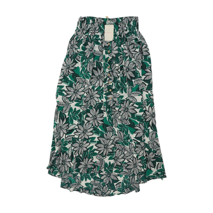 Green Abstract Maxi Skirt