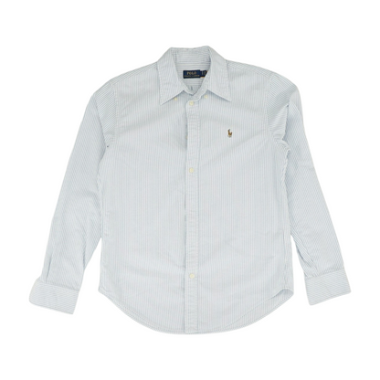White Striped Long Sleeve Button Down