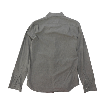 Gray Solid Long Sleeve Button Down