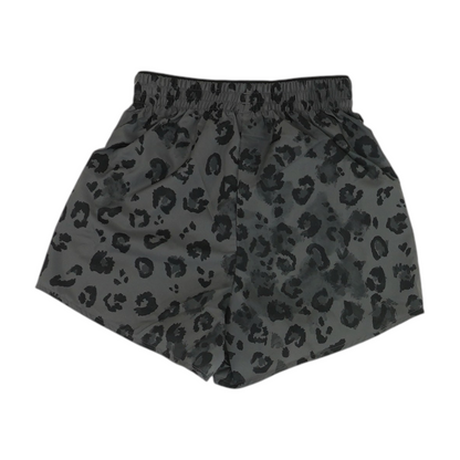 Gray Animal Print Active Shorts