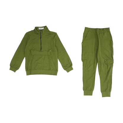 Green Solid Pant Set