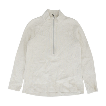 Cream Solid 1/4 Zip Pullover