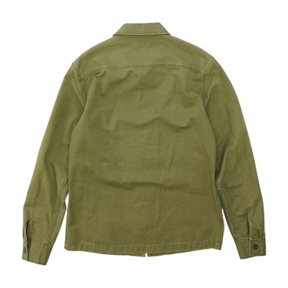 Green Solid Long Sleeve Button Down