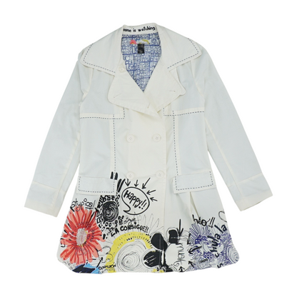 Ivory Graphic Coat