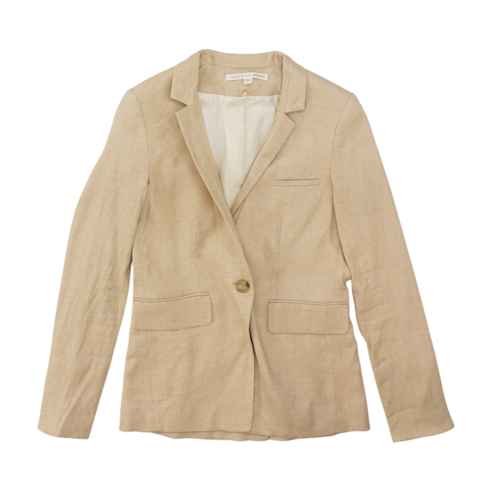 Beige Solid Blazer