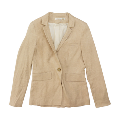 Beige Solid Blazer