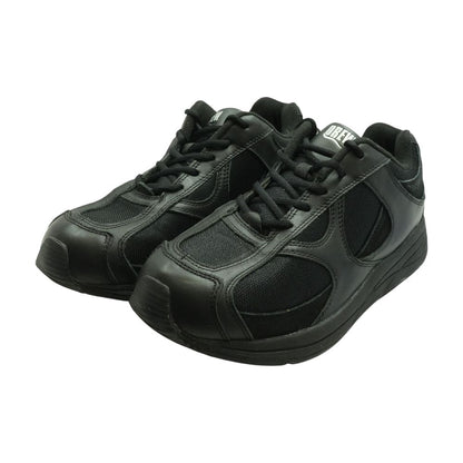 Black Leather Low Top Athletic Shoes