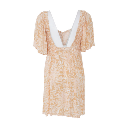Tan Floral Mini Dress