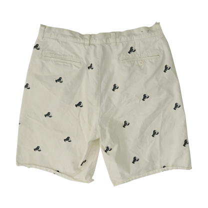 White Print Chino Shorts