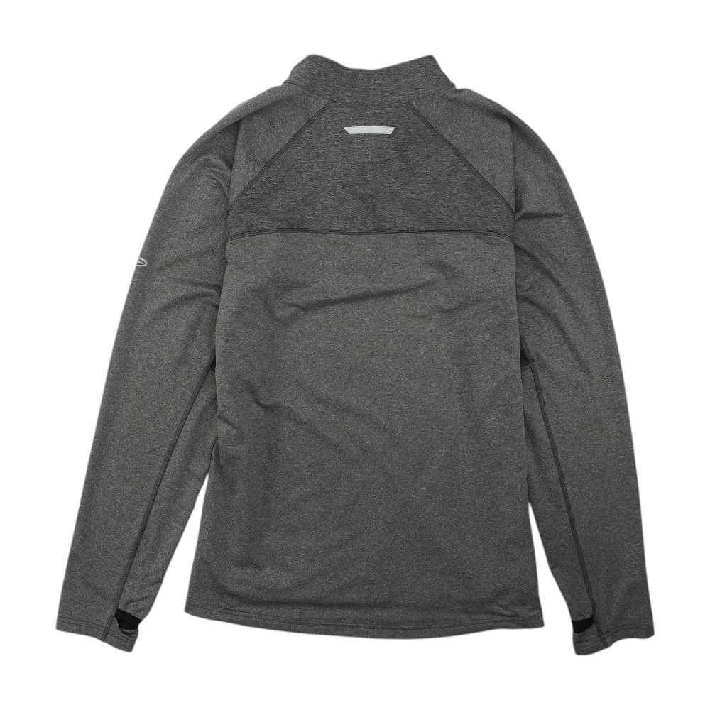 Gray Solid 1/4 Zip Pullover