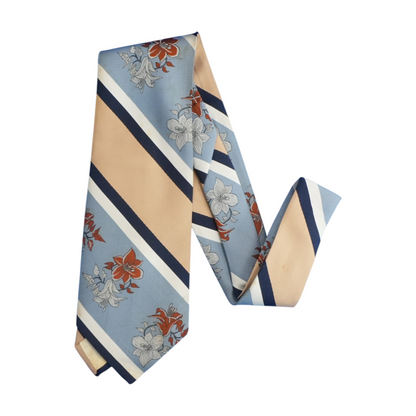 Vintage Blue Floral Neck Tie
