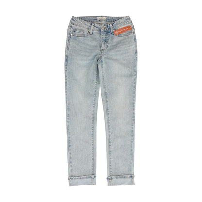 Blue Mid Rise Slim Leg Jeans