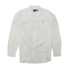 White Solid Long Sleeve Button Down