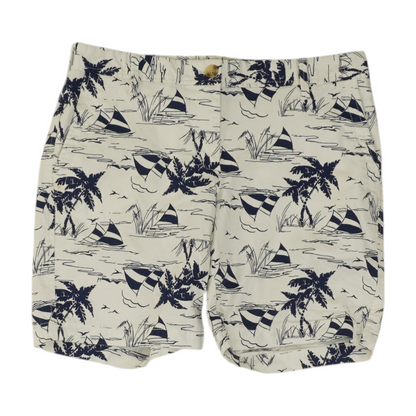 White Print Chino Shorts