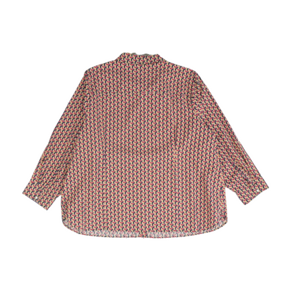 Multi Plus Size Geometric Button Down