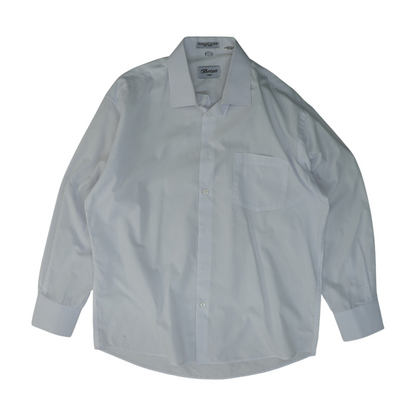 White Solid Long Sleeve Button Down
