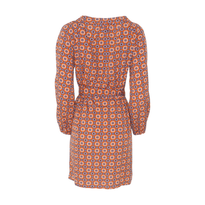 Orange Print Mini Dress